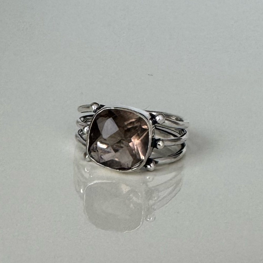 NWOT Sundance Whispering Timber Ring, Smoky Quartz, Sterling Silver